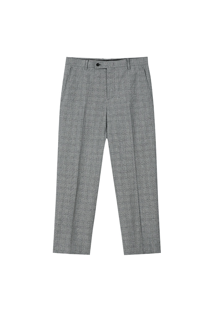 Muse Linen-cotton Trousers_ Grey Check