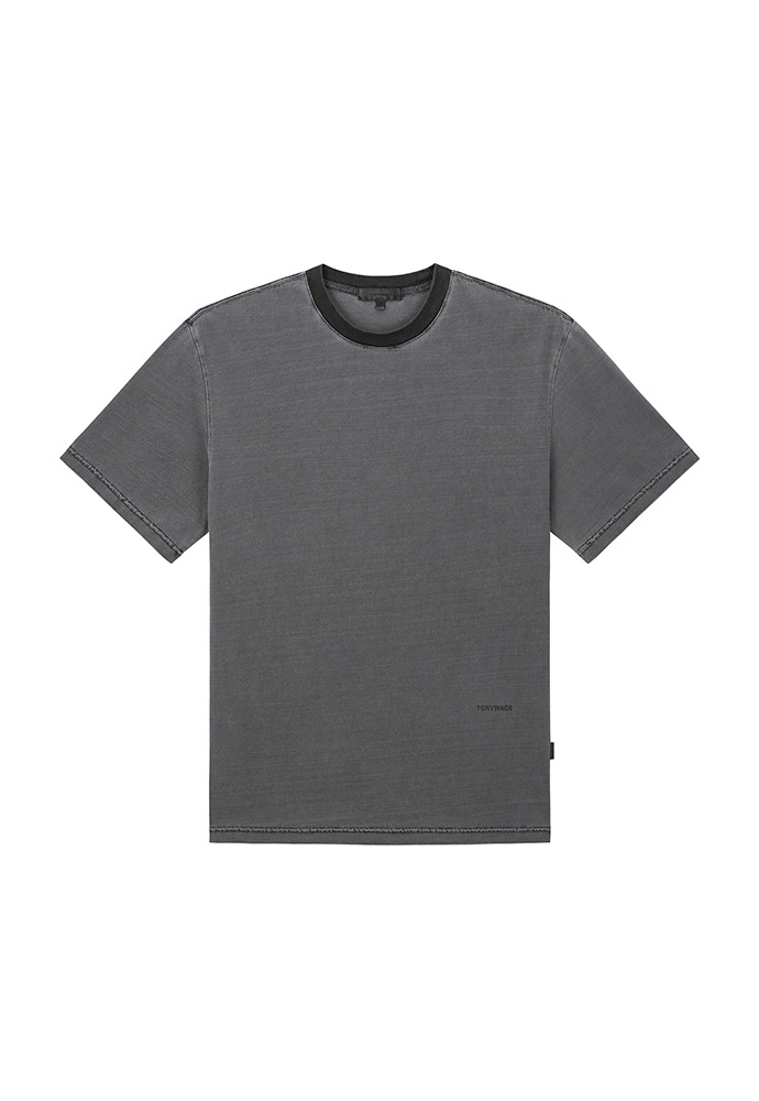 Brushed Garment-dye T-shirt_ Carbon Pigment