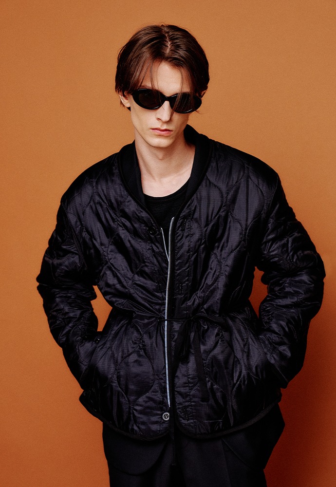 Reversible Fleece Quilted liner Jacket_ Black