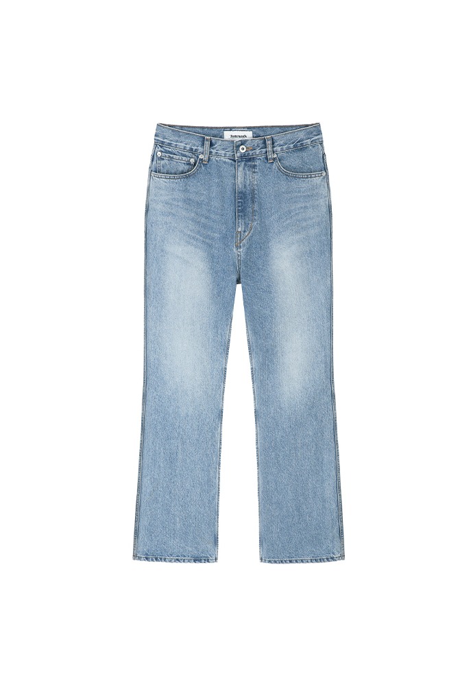 Flare Cut Denim Jeans_ Faded Vintage Indigo