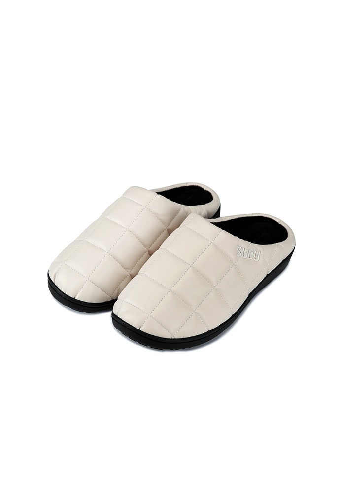 SUBU X Tonywack Quilted Leather Down Sandal_ Cream
