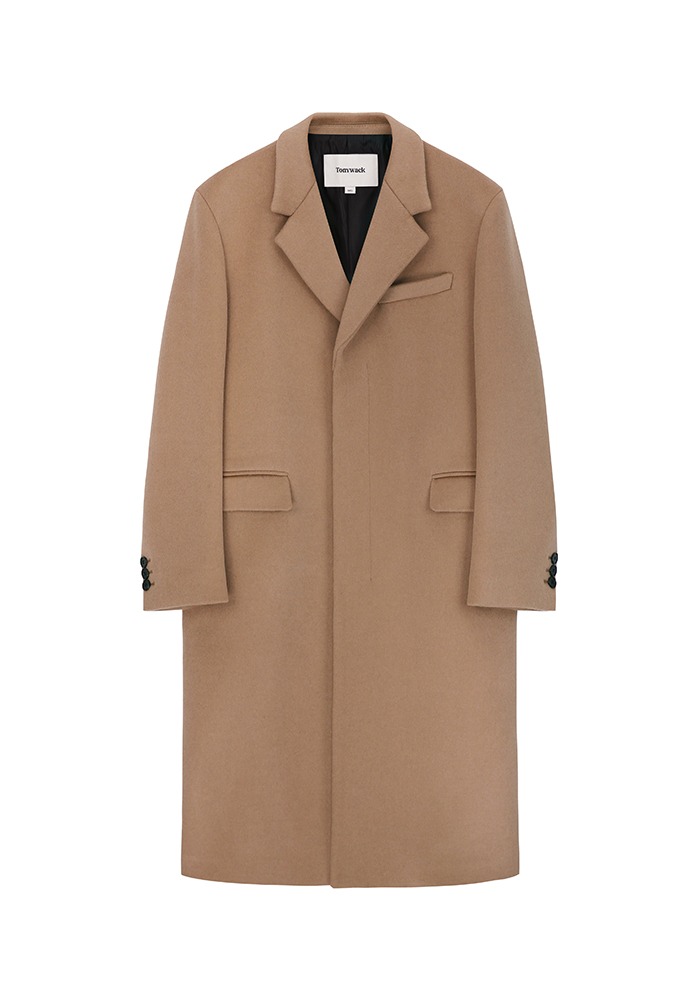 Cashmere Single-Breasted Tailored Coat_ Camel