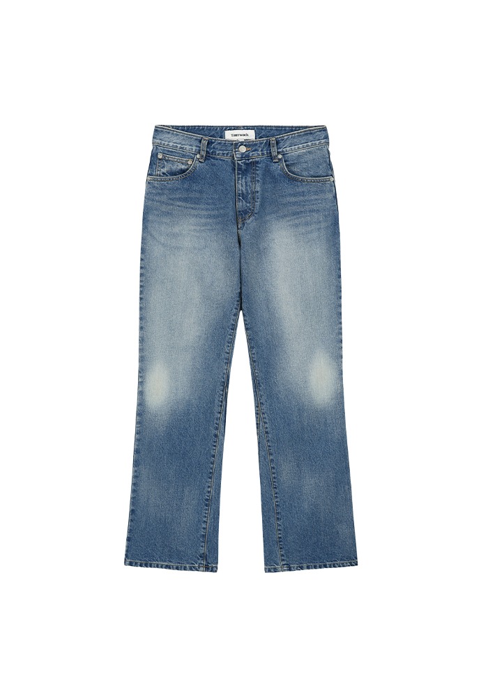 Re-cut Flared Denim Jeans_ Faded Vintage Blue