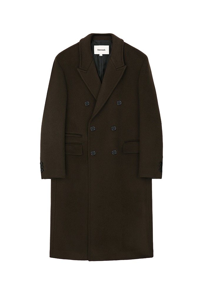 Cashmere Double-breasted Chesterfield Coat_ Dark Brown