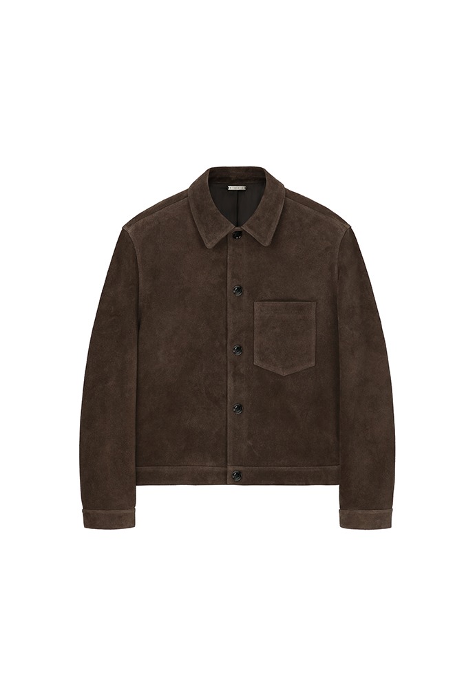 Patch Pocket Suede Blouson_ Penny-Brown